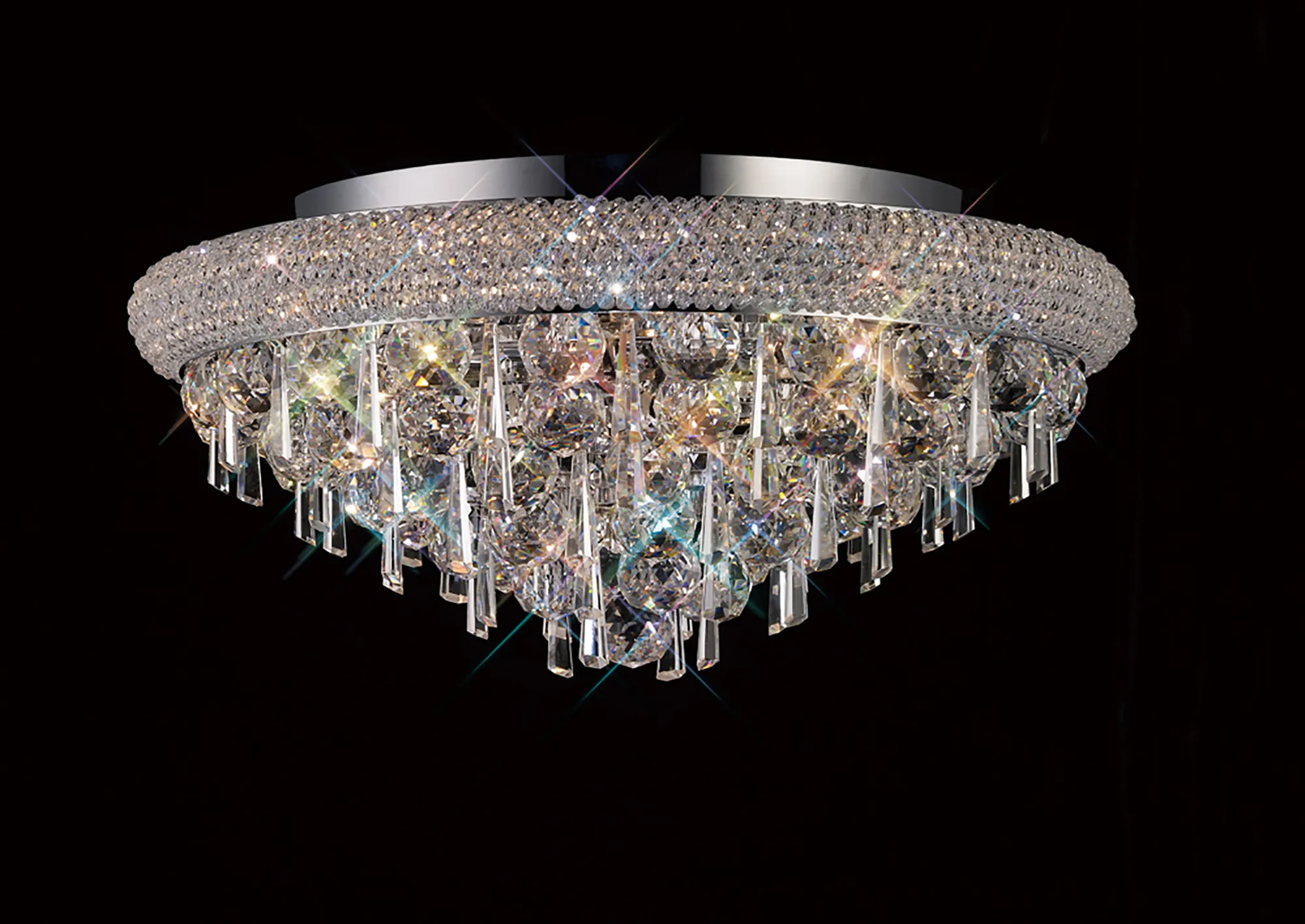 IL31446  Alexandra Crystal Ceiling 7 Light Polished Chrome